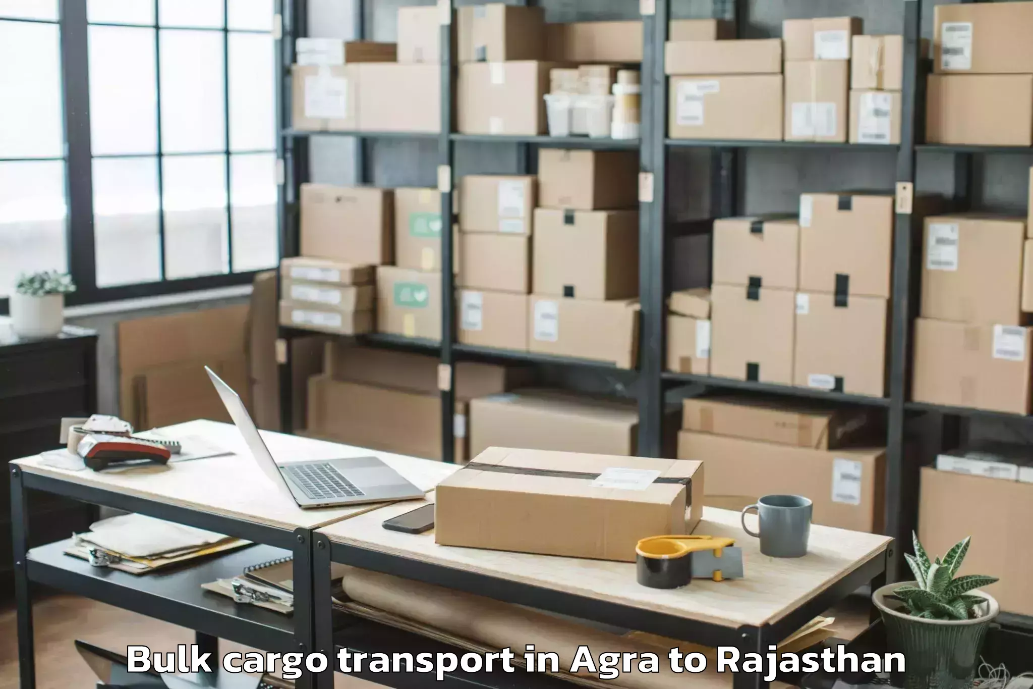 Book Agra to Jalor Bulk Cargo Transport Online